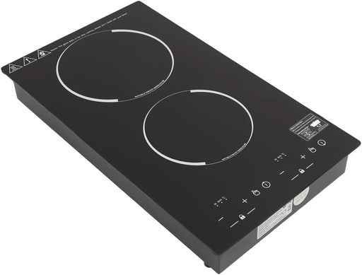 [BRSROBLYBVYQECA2] Double Induction Cooktop, Portable Induction Cooker with 2 Burner Independent Control, Ultrathin Body, 9 Temperature, 2 Hour Timer, Safety Lock Multiple Power Levels for Home Kitchen or Restaurant