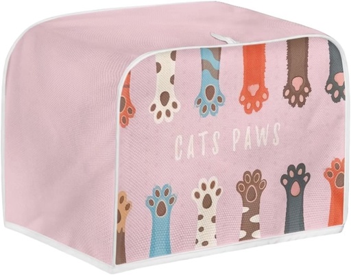 [BRSRMCY7PMMA2AA2] Lovely Cat Paw Print Slice Toaster 4 Slice Wide Slot,Kitchen Small Appliance Cover for Bread Maker Protector Microwave Toaster Oven Cushion