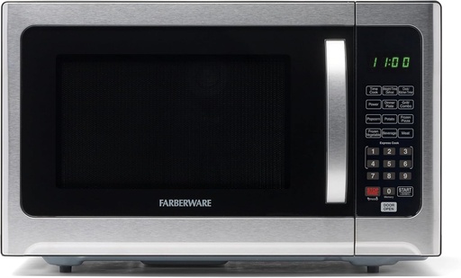 [BRSW2H36CIHBSDLU] Farberware 1.2 Cu. Ft. Countertop Microwave Oven – 1000 Watts Power, Auto Cook Settings, Defrost, Easy Clean and Child Safety Lock - Stainless and Black