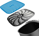 Upgraded Air Fryer Replacement tray with silicone liner set for Chefman TurboTouch Easy View Air Fryer 8 QT - Food Grade Non-Stick Air fryer Grill Pan With Rubber Bumpers,Dishwashers
