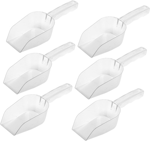 [BRSRAGA2OJ7BQ3LZ] 6pcs Multi-use Plastic Ice Cube Scoop for Home Bar and Parties Ergonomic Design Smooth Edges for Candy Ice and Food Serving