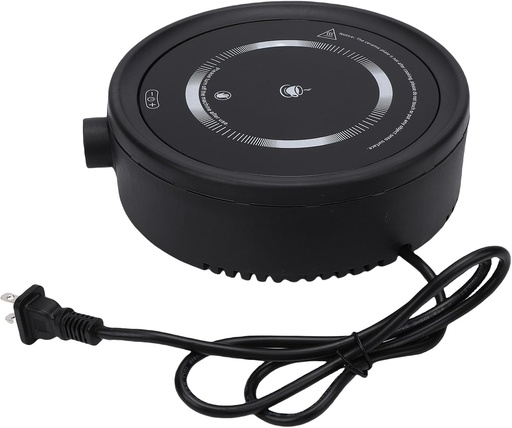 [BRSREBTYOB6AGC3J] Boiling Water Electric Mini Stove, Silent Ceramic Hot Plate, Boil Water in Minutes, Tea Making, Soup, 800W Power, with Slow Cooking Mode, for Heating Meals, Milk (black)