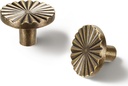 Pack of 10 Brass Color Cabinet Knobs Vintage Flat Drawer Pulls Kitchen Cabinet Bathroom Dresser Cabinet Hardware Knobs Zinc Alloy