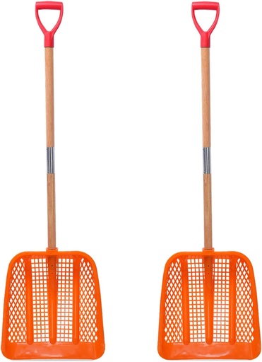 [BRSRA2YHC4AR42DV] 2 Pcs Snow Shovel/Sand Sifting Shovel/Chicken Poop Scooper/Treasure Shovel/Digger Sifter/Long Handle Chicken Coop Rake/for Beach Sand Digging Fun Goat Stall Garden Farm Chicken Coop Poop Cleaning