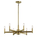 Kichler Erzo 26" Chandelier in Natural Brass, 6-Light Modern Chandelier for Dining Room, Living Room, or Bedroom, (26" W x 9.25" H), 43859NBR