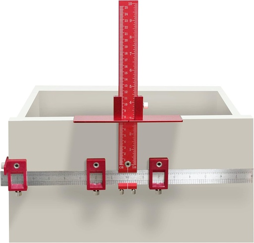 [BRSWGAT4BAGR6ALL] Cabinet Hardware Jig Tool Both Inch and Metric，for Handles and Knobs Drawer Guide Jig on Doors and Drawer Fronts-Red