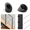 Muzata 20 Pack 3/8" ID Black Cable Railing Angle Washer 35 40 45 Degrees T316 Stainless Steel Black Angle Beveled Washer for 1/8" 5/32" 3/16" Cable Railing Hardware Kit CB21