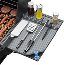 Silicone Griddle Mat for Blackstone - Magnetic Silicone Grill Tools Mat for Blackstone Accessories, Side Shelf Spatula Utensil Mats with Drip Pad for Outdoor BBQ Grill Kitchen Countertop (Gray 1-Pack)