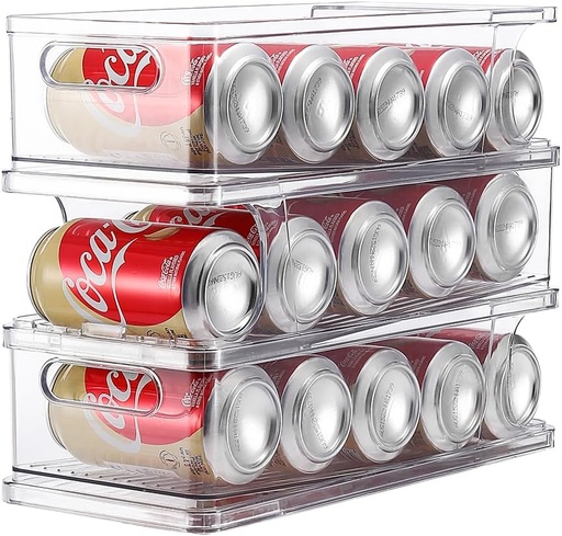 [BRSROFQHC4NREFY2] Xicennego 3-Tier Stackable Soda Can Organizer for Refrigerator, Fridge Can Organizer Dispenser, Beverage Can Holder for Refrigerator, Pantry, Cupboard