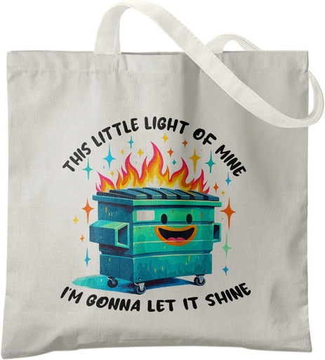 [BRSREFQLOEIQAALV] Dumpster Gifts Tote Bag, This Little Light of Mine Dumpster Canvas Tote Bag