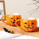 2 PACKS Halloween Pumpkin Mug Set 14 oz-Cute and Spooky Ceramic Coffee Mugs for Fall Halloween Party Home Decor