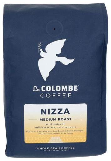 [BRSRMGQRDEFAKCLX] La Colombe Nizza Medium Roast Whole Bean Coffee - Notes of Milk Chocolate, Nuts & Brownie with Honey-Sweet Roasted Nuttiness, 24 Ounce (Pack of 1)