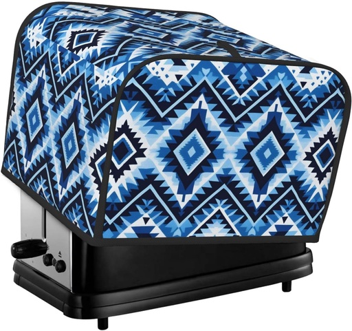 [BRSRABQCOV5AMD33] Toaster Cover 4 Slice Blue Ethnic Aztec Geometric Toaster Cover Waterproof Kitchen Small Appliance Covers Microwave Oven Dust-Proof Bread Cover, Women Gift
