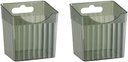 Wall Storage Box Wall Mounted Adhesive,Transparent Plastic Storage Basket Shelf Hanging Basket,Kitchen Ginger Garlic Bathroom Sundry Wall Hanging Basket Desktop Storage Box (2 PCS) (Green)