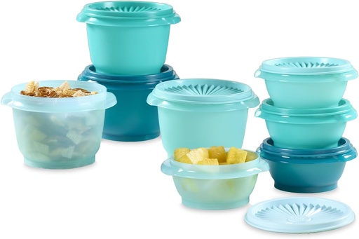 [BRSREYD2CEBR63DX] Tupperware Heritage Collection, New 16 Piece Food Storage Container Set in Vintage Green, Dishwasher Safe and BPA Free (8 containers, 8 lids)