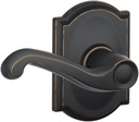 SCHLAGE F10 FLA 716 CAM Camelot Collection Flair Passage Lever, Aged Bronze