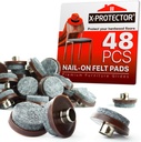 Nail On Felt Pads X-Protector - 48 Felt Furniture Pads – 1" Chair Felts Pads for Furniture Feet - Floor Protectors for Furniture Legs - Best Heavy Duty Felt Chair Pads for Hardwood Floors!