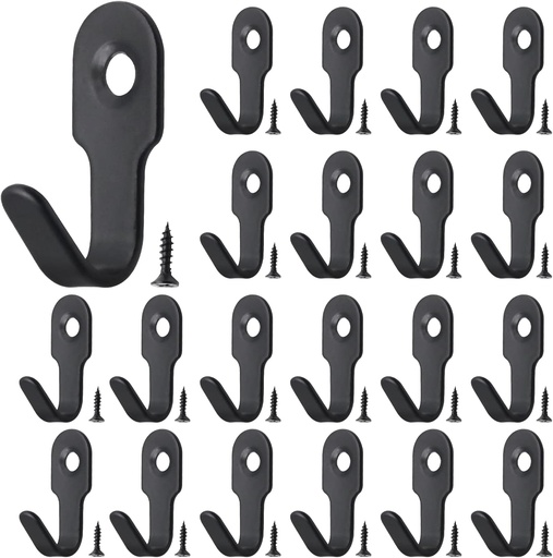 [BRSRMHAFO4MWYC3G] 40Pcs Stainless Steel Mini Hook Professional Picture Hanging Hardware Heavy Duty Coat Hooks Wall Mounted Utility Hooks Toilet Pendant Hook (Black)