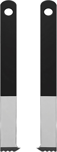 [BRSREZA7O55RECDD] 2 Pcs Paver Puller Tool with Serrated Edge, Heavy Duty Metal Paving Brick Extractor, 8.9 Inches, Comfortable Black Plastic Handle for Easy Garden Patio Paver Replacement