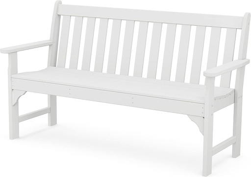 [BRSWIZQ4BYHAMFQ7] POLYWOOD Vineyard 60" Outdoor Patio Bench, White