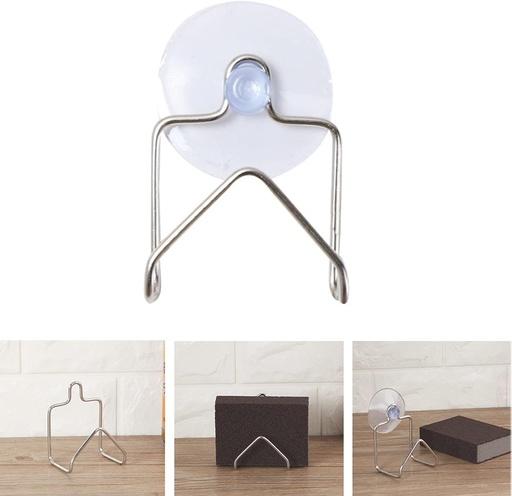 [BRSW2GDYOAPAI23O] Stainless Steel Kitchen Sink Caddy Sponge Holder with Suction Cups Kitchen Organizer Rack (size:7.4cm x 6cm)