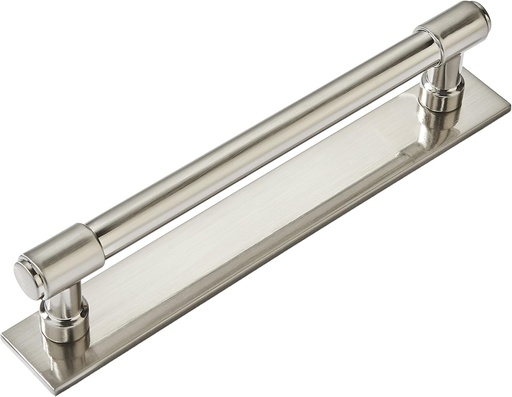 [BRSRAYIKAF6BSCTD] khtumeware 5 Pack 6 Inch（152 mm Center to Center Brushed Satin Nickel Cabinet Pull Backplate with Base Plate Zinc Solid Kitchen Cabinet Handles Drawer Pulls Cabinet Hardware