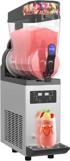 [BRSROHYCOEMB4FAV] Commercial Slushie Machine - 500W 15L Tank Commercial 110V Slushy Maker Machine 304 Stainless Steel Margarita Machine Efficient Cooling The Ideal Slush Machine for Bars Cafes Restaurants