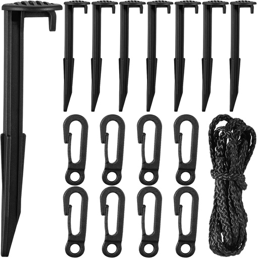 [BRSW2ZYZOYDQKCDD] Blulu 24 Pieces Inflatable Stakes with Tethers & Hooks Plastic Yard Stakes Blow up Decorations Heavy Duty Lawn Ground Stake for Inflatables Christmas Halloween Garden Yard Lawn Decorations