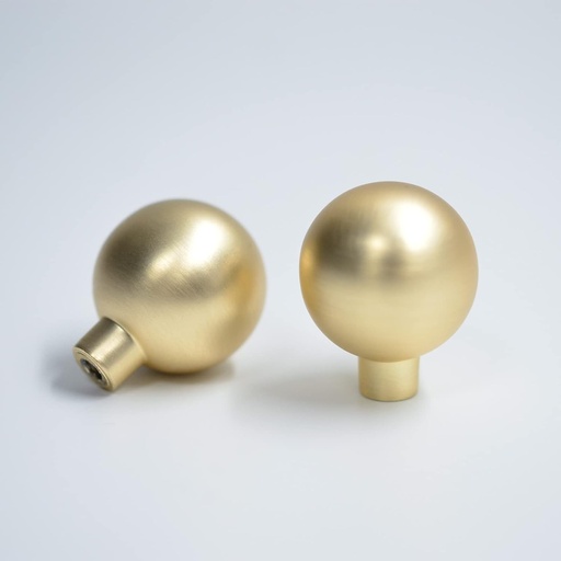 [BRSROEI6OYBAOHTX] 10 Pack 22mm Solid Brushed Gold Kitchen Cabinet Hardware Knobs, Round Ball Brushed Brass Knobs for Dresser Drawer Wardrobe Door Cupboard Bathroom