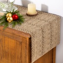 Socomi Boho Table Runner Christmas Farmhouse Burlap Jute Bamboo Rustic Dining Kitchen Centerpiece Decor Small Macrame Woven Coffee Table Runner for Dresser Scarf Home Decor 12x72 inch