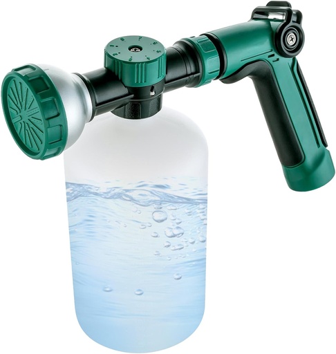 [BRSRAEDRPIBBUE3B] VENETIO 8-Dial Hose-End Sprayer for Liquid Fertilizer & Chemicals | Multi-Purpose Lawn and Garden Nozzle Spreader for Uniform Fertilizing, Pet Washing and Outdoor House Cleaning, 34oz Dispenser Bottle