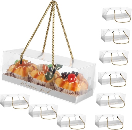 [BRSRABAFDMOQA3Q6] Cake Containers for Baking 10 Pcs Dessert Cases Simple Style Practical for Muffins