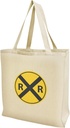 GRAPHICS & MORE Railroad Crossing Traffic Sign Train Grocery Travel Reusable Tote Bag