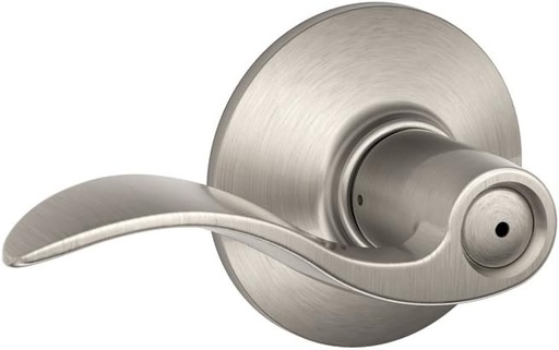 [BRSWIYTQCUCREEL2] Schlage F40 ACC 619 Accent Door Lever, Bed & Bath Privacy Lock, Satin Nickel