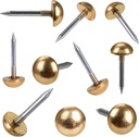 Retro Solid Pure Brass Tacks as Antique Upholstery Nails for Furniture, Decorative Push Pins for Wood,Carpet Tacks,Hardware Nails,Cap Nails,Thumb Tacks，Brass Fasteners(1/2",12mm Gold Color,20 Pcs)