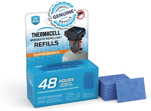 [BRSWECQNBUBWCAY2] Thermacell Mosquito Repellent Refills; Compatible with Thermacell Backpacker; Highly Effective, Long Lasting, No Spray, Scent, or Mess; 15 Foot Zone of Mosquito Protection