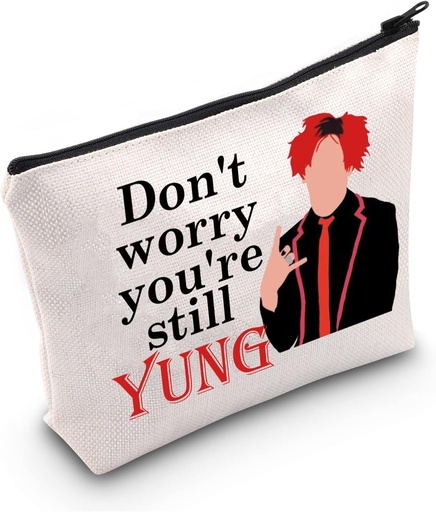 [BRSRMGA5DIIBSYI7] LEVLO Funny Music Song Fan Gifts Don't Worry You're Still Yung Makeup Bags Celebrity Pun Musician Travel Case For Her(You're Still Yung)