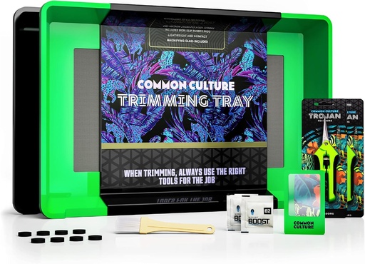 [BRSWYFQZCR7BEADL] COMMON CULTURE Trim Tray Kit with Trimming Tray 13" x 20", 150 Micron Pollen Screen, Bottom Harvest Bin, Scissors, Herb Plant Flower Dry Sifter Accessories and Supplies Set