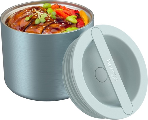 [BRSWYAIBDICAEDY3] Bentgo Stainless Insulated Food Container - 2.4 Cups (19 oz), Triple-Layer Insulation, Vacuum Seal, Leak-Proof, Built-In Handle, Wide Opening, Premium Stainless Steel, for Cool/Warm Foods (Aqua)