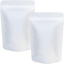 100 Pack Matte White Mylar Bags Stand Up - 4 x 6 Inches Resealable Mylar Ziplock Bags Food Storage Foil Pouch