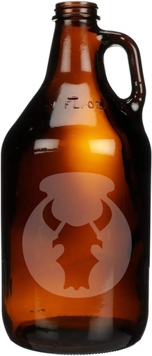 [BRSWYELQOV5BEFD6] US Army - 34th Red Bull Infantry Division SSI Shoulder Sleeve Patch Etched Glass Beer Growler 64 oz