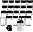 Yesland 20 Pack Plastic Spice Jars Bottles, 5 Oz PET Spice Containers BPA Free with Black Cap, Empty Seasoning Jars Glitter Storage Containers for Storing Spice Herbs Powders Glitter