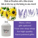 Brushes with a View Handmade Sunflower Stemless Wine Glasses, Gift for Women, Sunflower Kitchen Decor, Rustic Country Farmhouse, Set of 2, Hand Painted