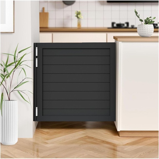 [BRSRO2YFAACAGH36] Cafe Doors Swinging Door Pine Wood Saloon Door Includes Hinges for Kitchen Shop Entrance Partition Pub, Black Painted Finished(35.4x35.4in)