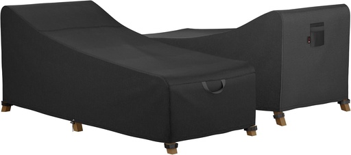 [BRSRAZYLOUBRMH34] iBirdie Outdoor Lounge Chaise Chair Cover 80L x 26W x 28H inch Waterproof Patio Furniture Covers Lawn Pool Chair Cover 2 Pack Black