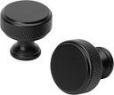 2 Pack Black Knurled Cabinet Pulls Cabinet knobs,5 Inch,Wide Foot Cabinet Bar Pulls,for Office Furniture Handle,Cupboard Door knobs,Kitchen Hardware Pulls. (2, Knob)