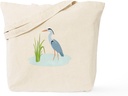 CafePress Blue Heron Tote Bag Reusable Natural Beige Canvas Shopping Bag