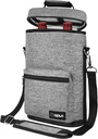 opux Wine Bag 2 Bottle Wine Tote Carrier, Insulated Wine Cooler Bag for Travel Picnic, Leakproof Portable Padded Case, Wine Gifts For Women Men Wine Lovers Christmas, Heather Gray