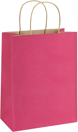 [BRSWGCTQCJ5GACA6] BagDream 25Pcs Hot Pink Gift Bags 8x4.25x10.5 Kraft Paper Gift Bags with Handles for Shopping, Small Business, Retail Merchandise Grocery, Birthday Party Favor, Medium Pink Paper Sacks