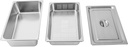 3 Pack Full Size Hotel Pan with Lid Set Include Full Size Pan Perforated Steam Pan Steam Table Pan Cover Restaurant Supplies for Kitchen, Steam Table Tray for Food Warmer (4 Inch, 6 Inch)